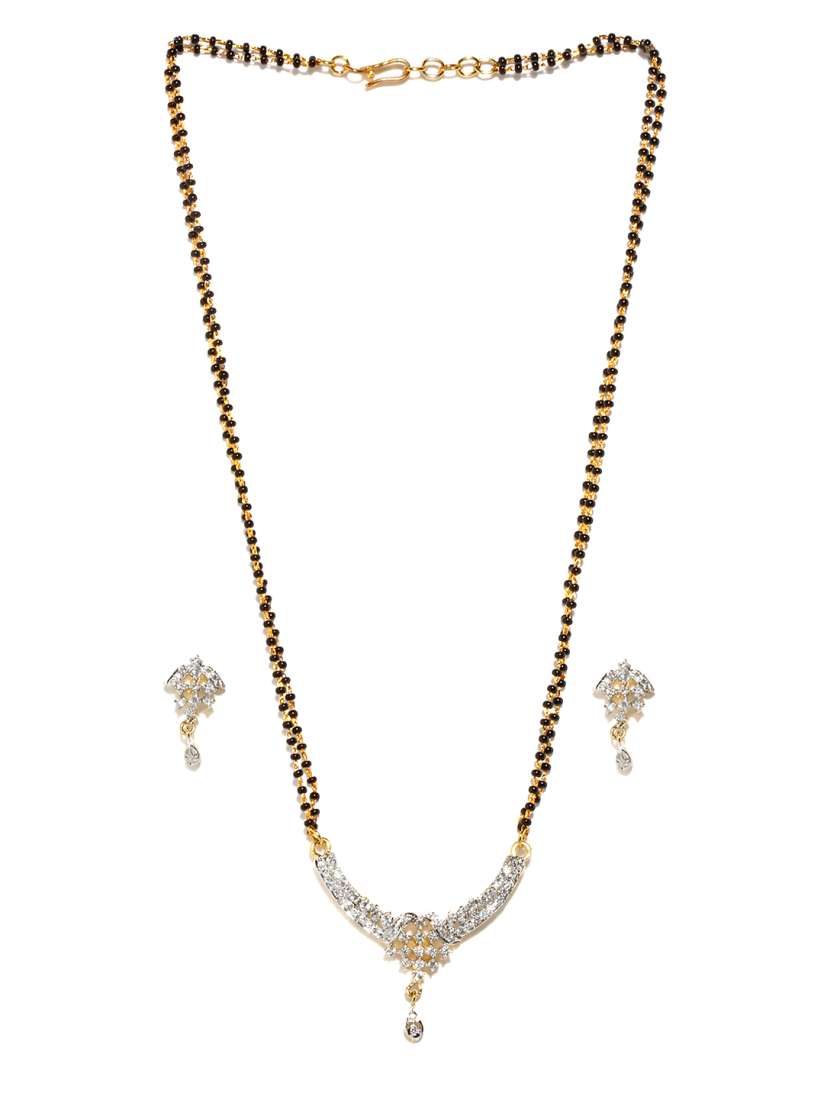 Buy Sia Art Jewellery Gold Toned Studded Mangalsutra Earring Set Jewellery Set for Women 275766 Myntra