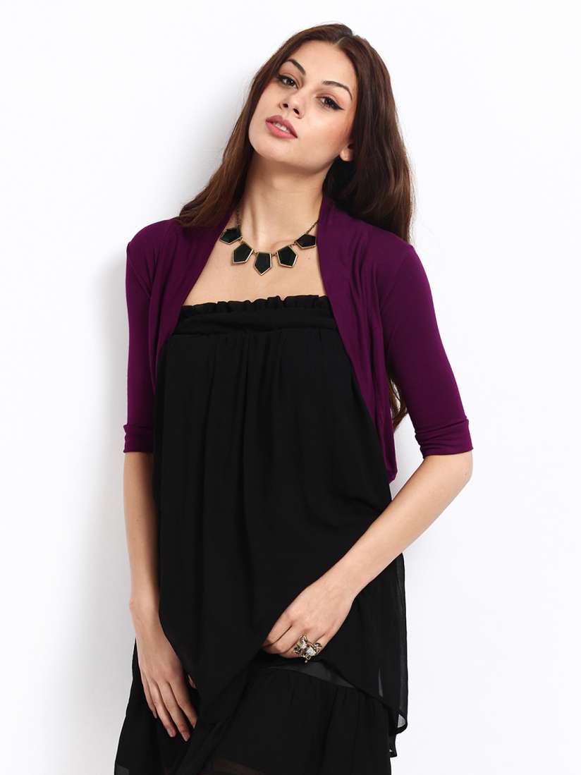 Buy Silver Strings Women Purple Short Shrug Shrug for Women 137401 Myntra