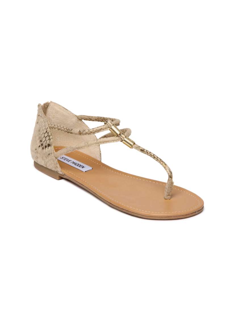 Buy Steve Madden Women Light Brown and Gold Toned Rantt Sandals Flats for Women 230012 Myntra
