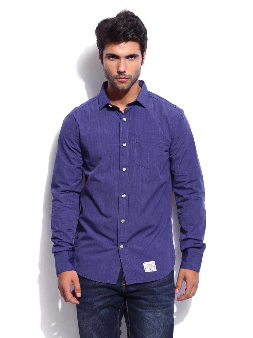 Superdry laundered cut collar shirt top
