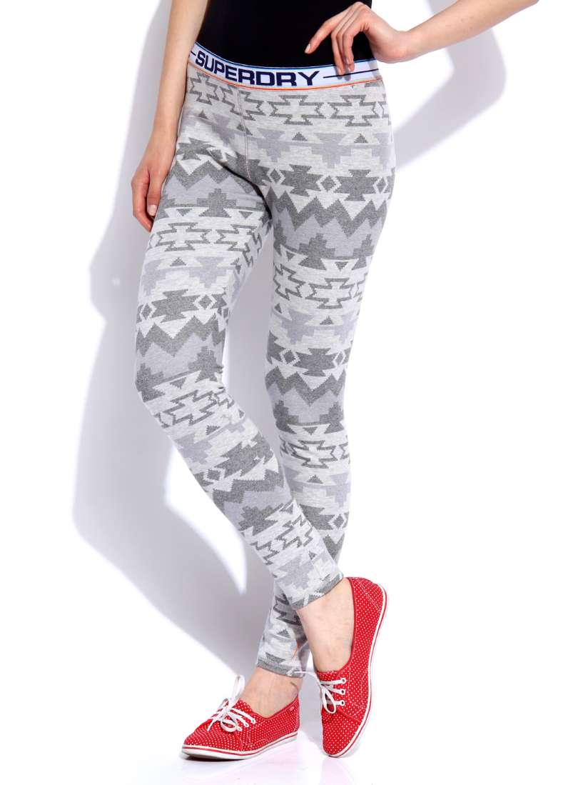 Buy Superdry Women Grey Printed Jacquard Leggings Leggings for Women 347319 Myntra