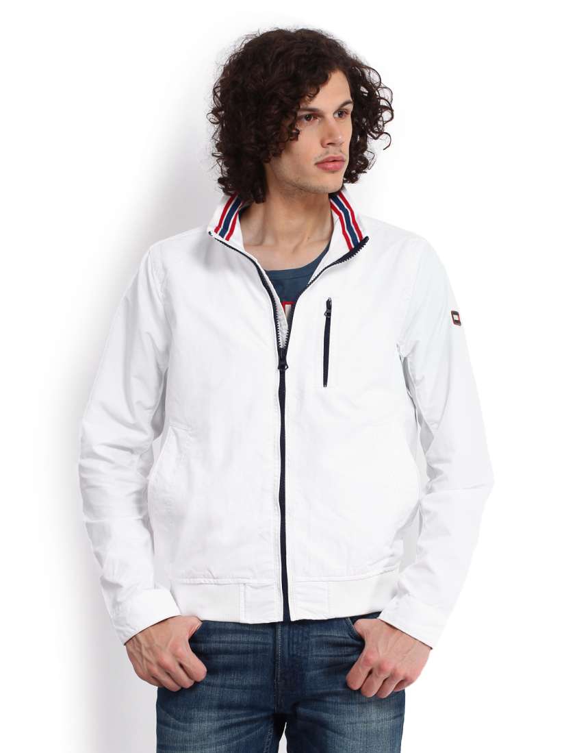 Buy Tommy Hilfiger Men White Bobby Bomber Jacket Jackets for Men 461916 Myntra