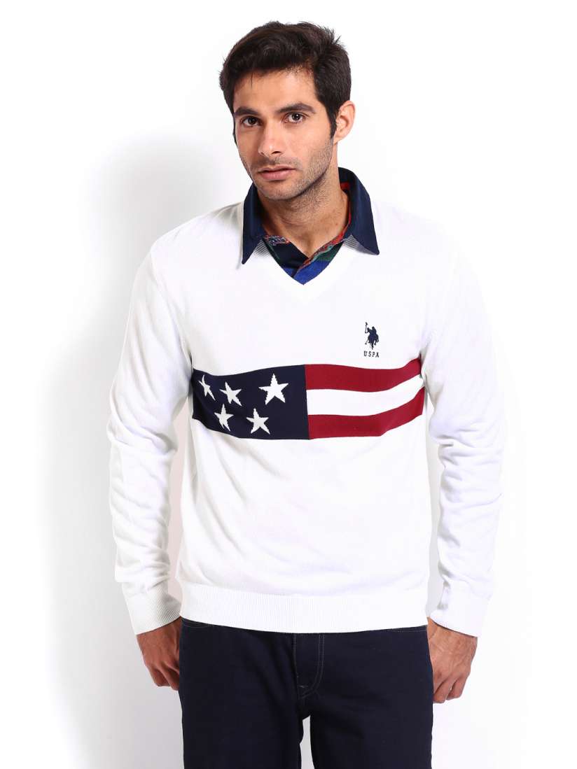 Buy U.S. Polo Assn. Men White Sweater Sweaters for Men 522290 Myntra