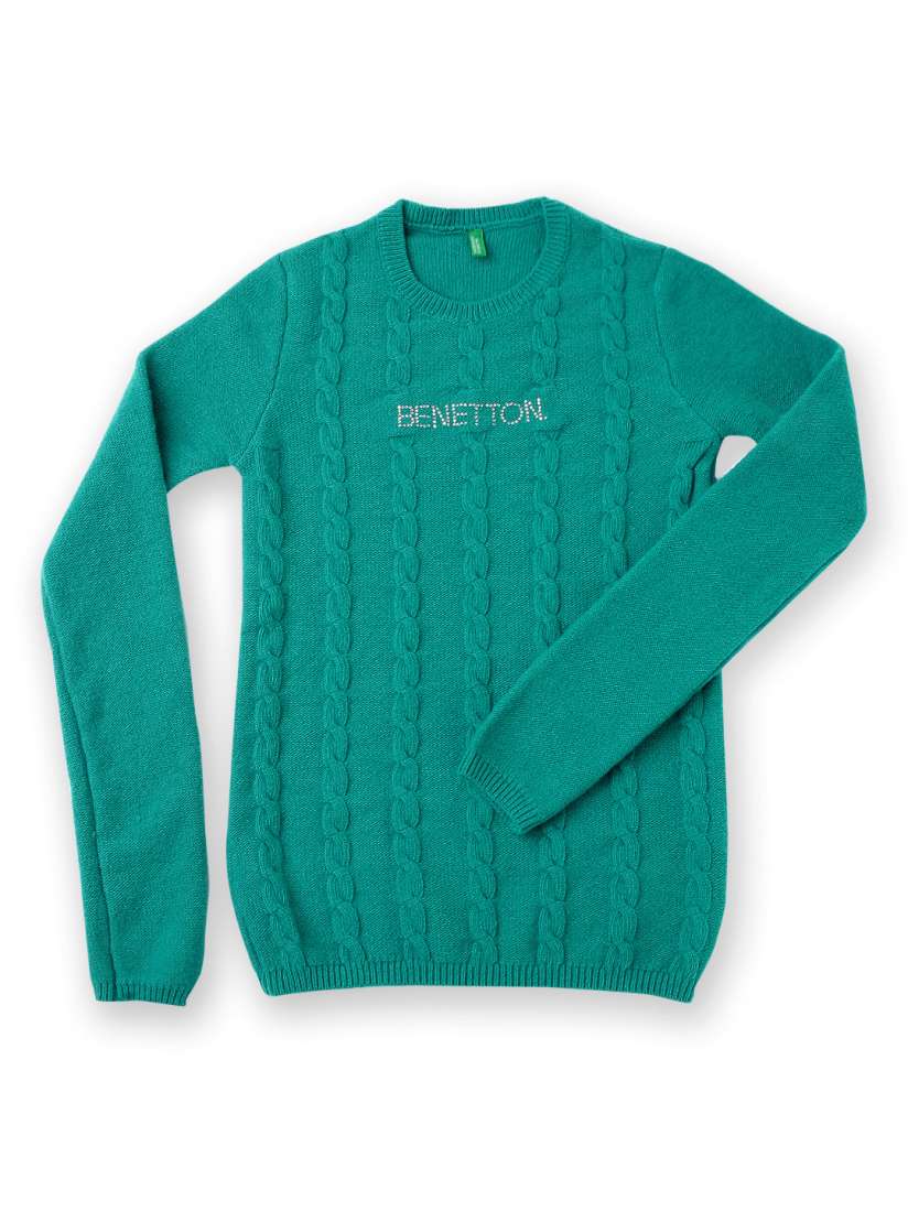 Buy United Colors of Benetton Girls Green Woollen Sweater Sweaters for Girls 531889 Myntra