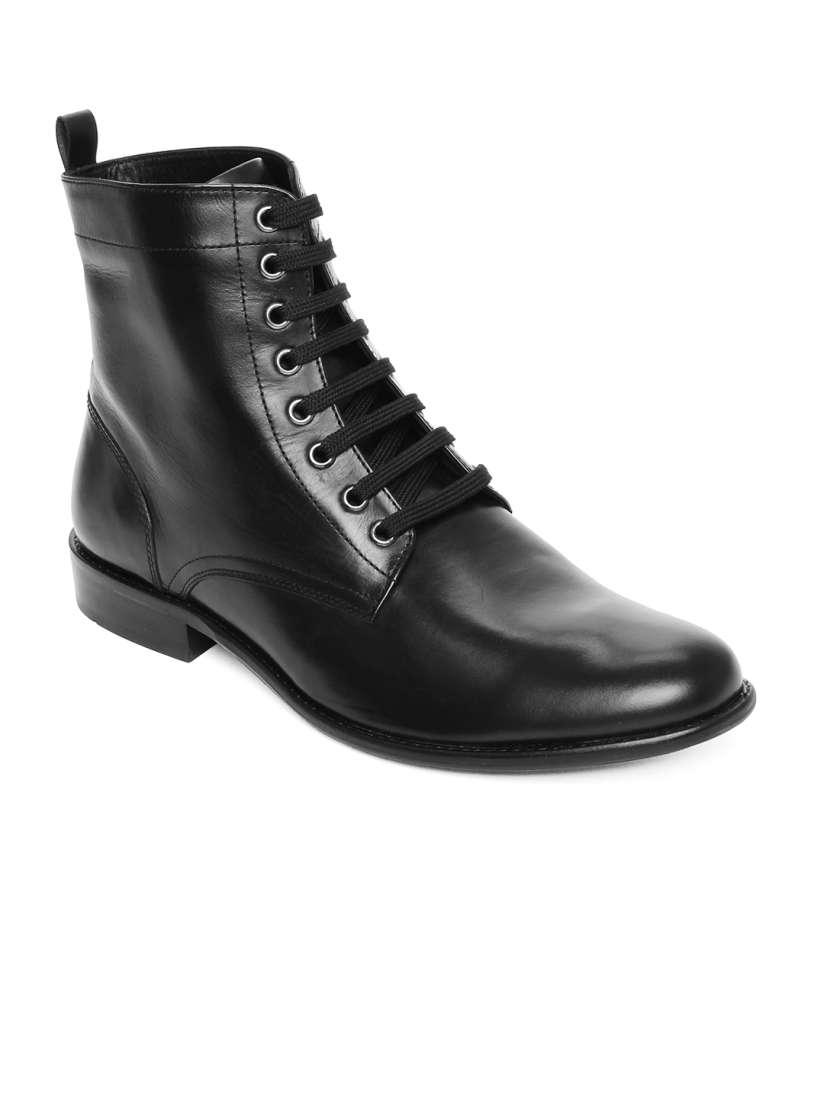 Buy United Colors of Benetton Men Black Leather Boots Casual Shoes for Men 257831 Myntra