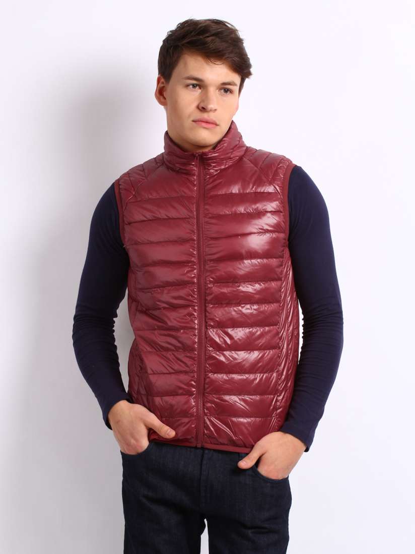 Buy United Colors of Benetton Men Red Padded Sleeveless Jacket Jackets for Men 168853 Myntra