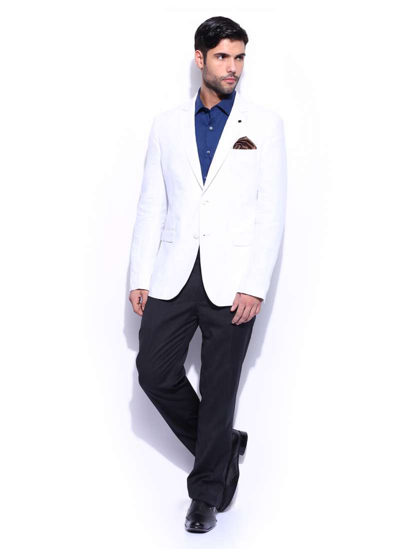 Buy Van Heusen Men White Slim Fit Linen Blazer Blazers for Men 394676 Myntra