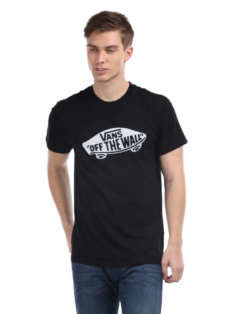 Buy Vans Men Black Off The Wall Pure Cotton T shirt Tshirts for Men 132501 Myntra
