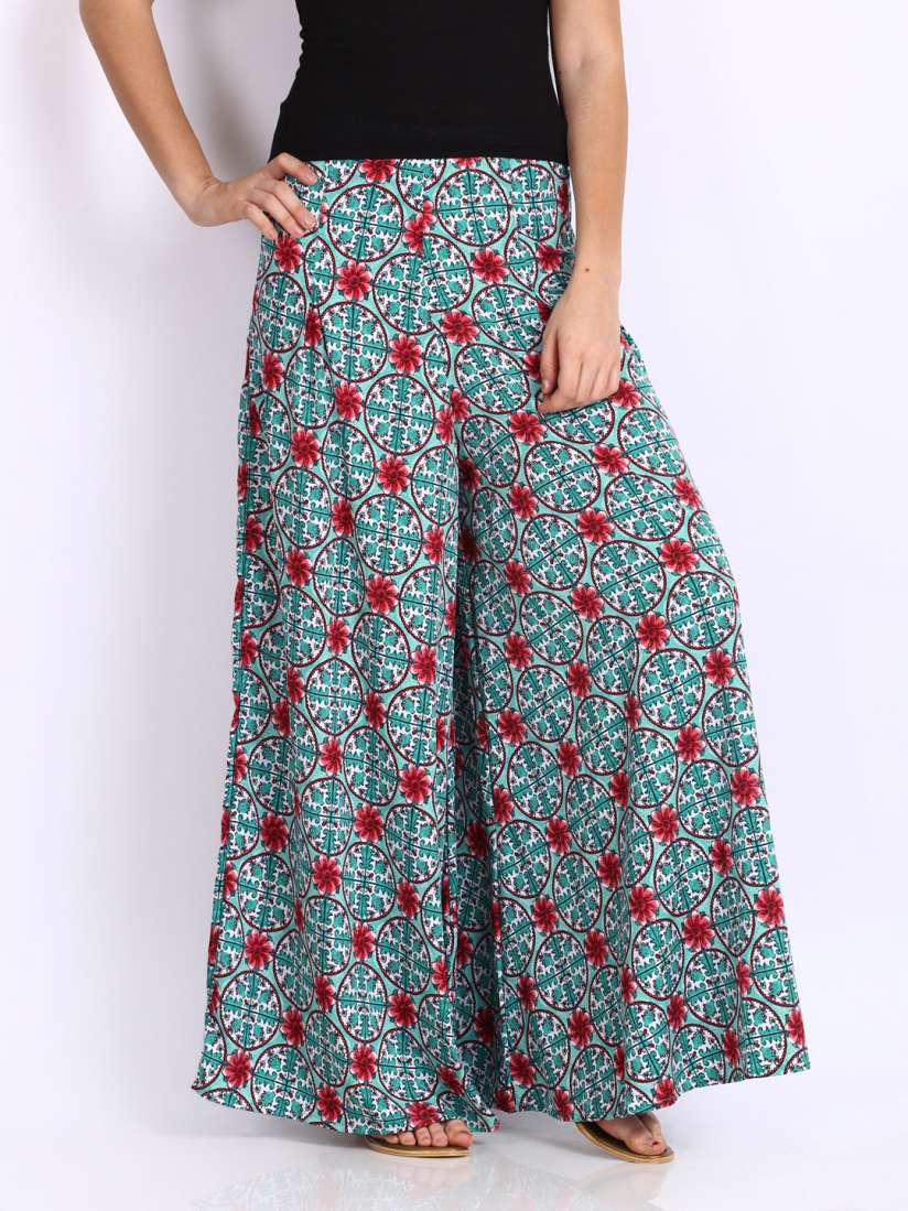 Printed palazzo pants myntra shop