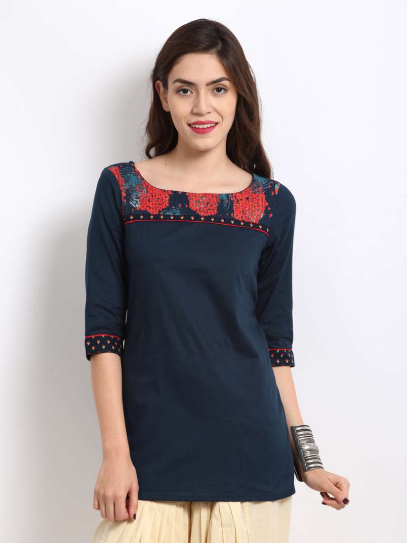 Buy W Women Navy Kurti Kurtis for Women 171434 Myntra