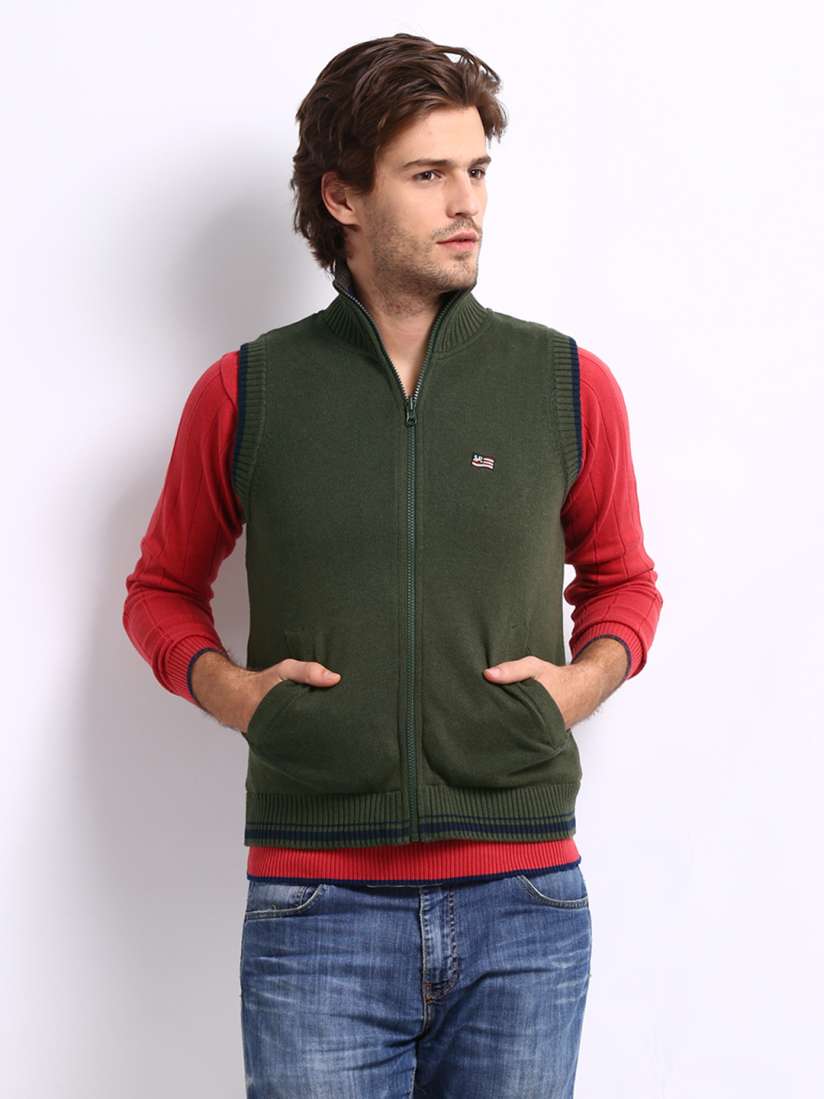 Buy Wrangler Men Olive Green Navy Delgado Reversible Sleeveless Jacket Jackets for Men 201154 Myntra