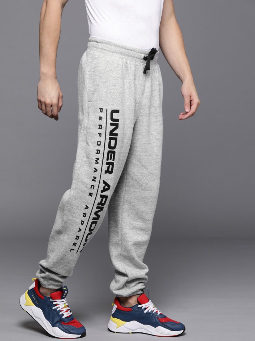 Buy UNDER ARMOUR Men Grey Melange Performance Originators Fleece Logo Loose Training Joggers Track Pants for Men 10815466 Myntra