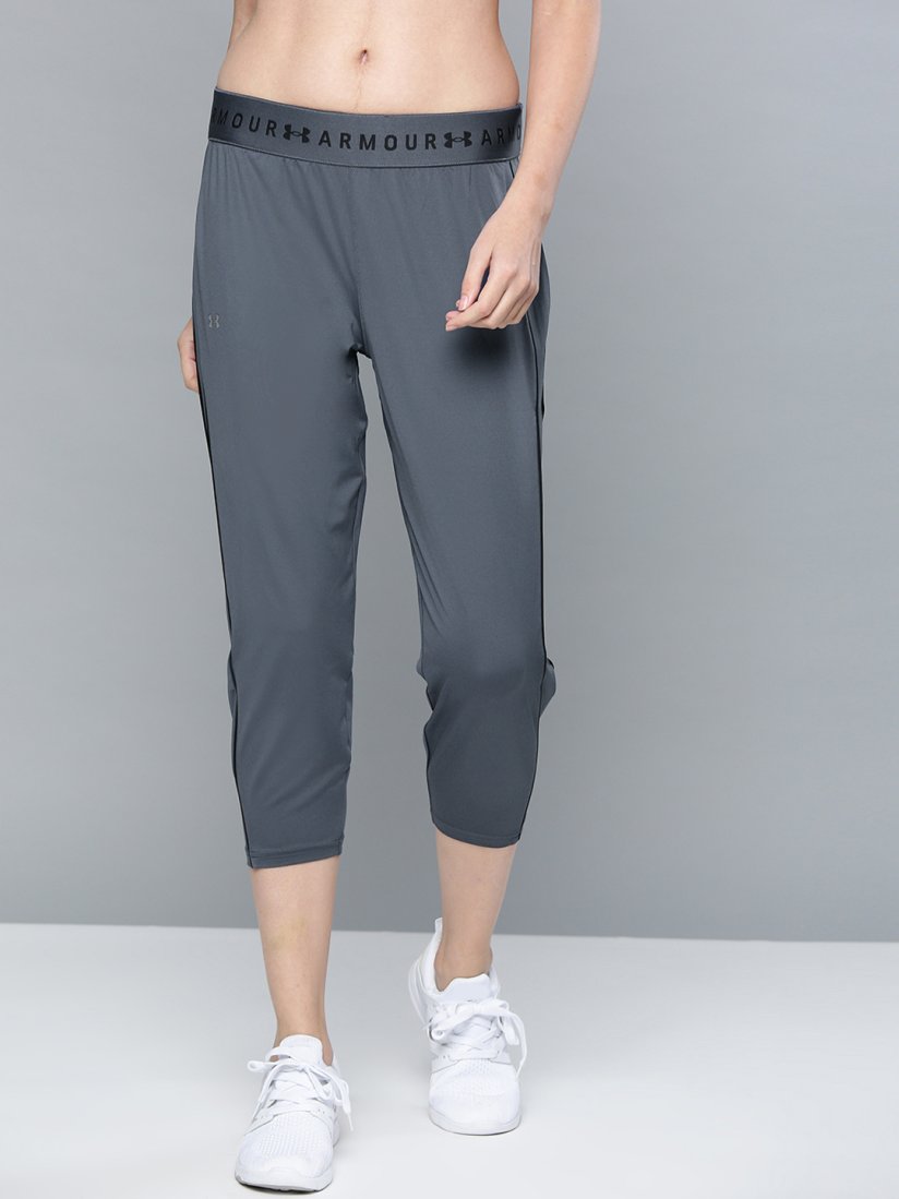 Buy UNDER ARMOUR Women Charcoal Grey Armour Sport Crop Capris Capris for Women 10816714 Myntra