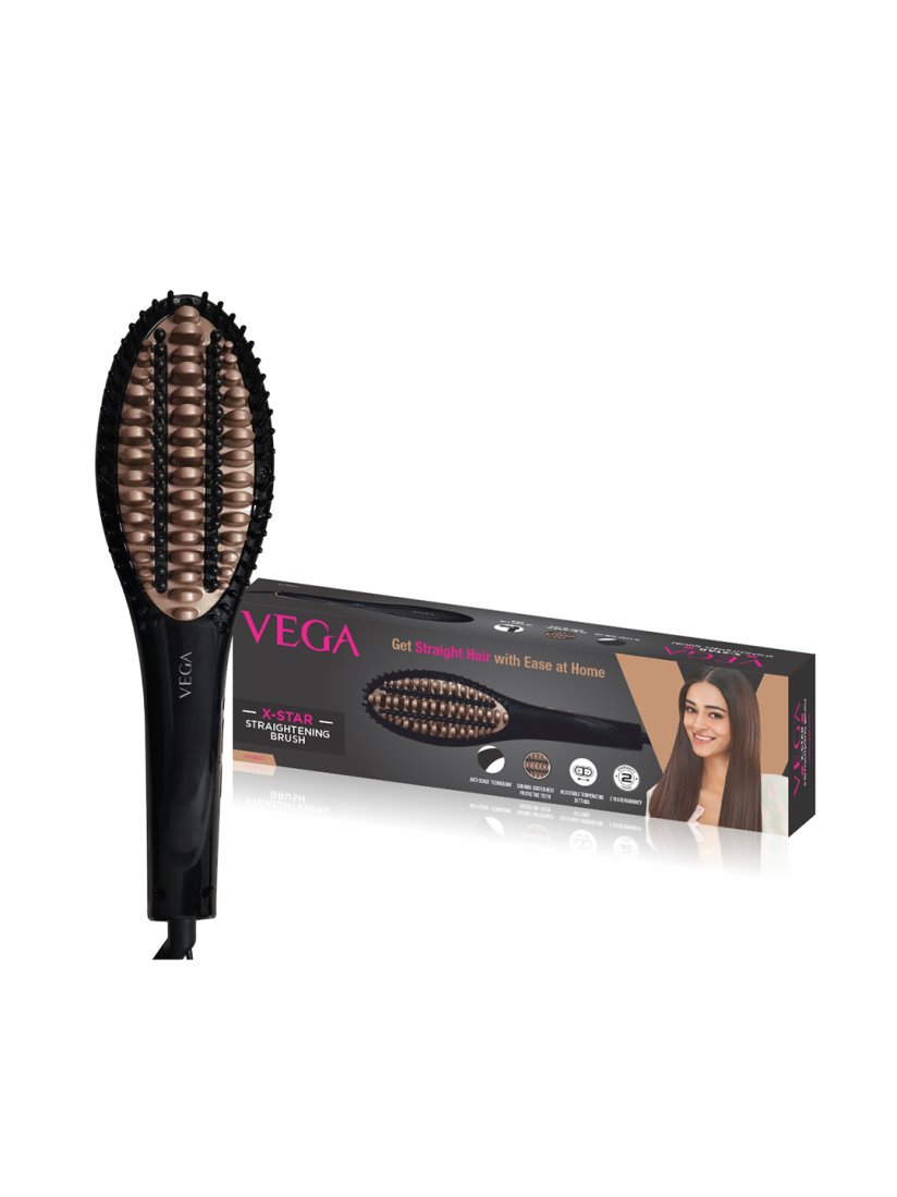 Buy VEGA X Star Hair Straightening Brush with Thermo Protect Temperature Settings VHSB 03 Straighteners for Women 16265024 Myntra