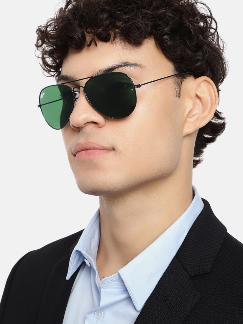 Mens green lens sunglasses sales