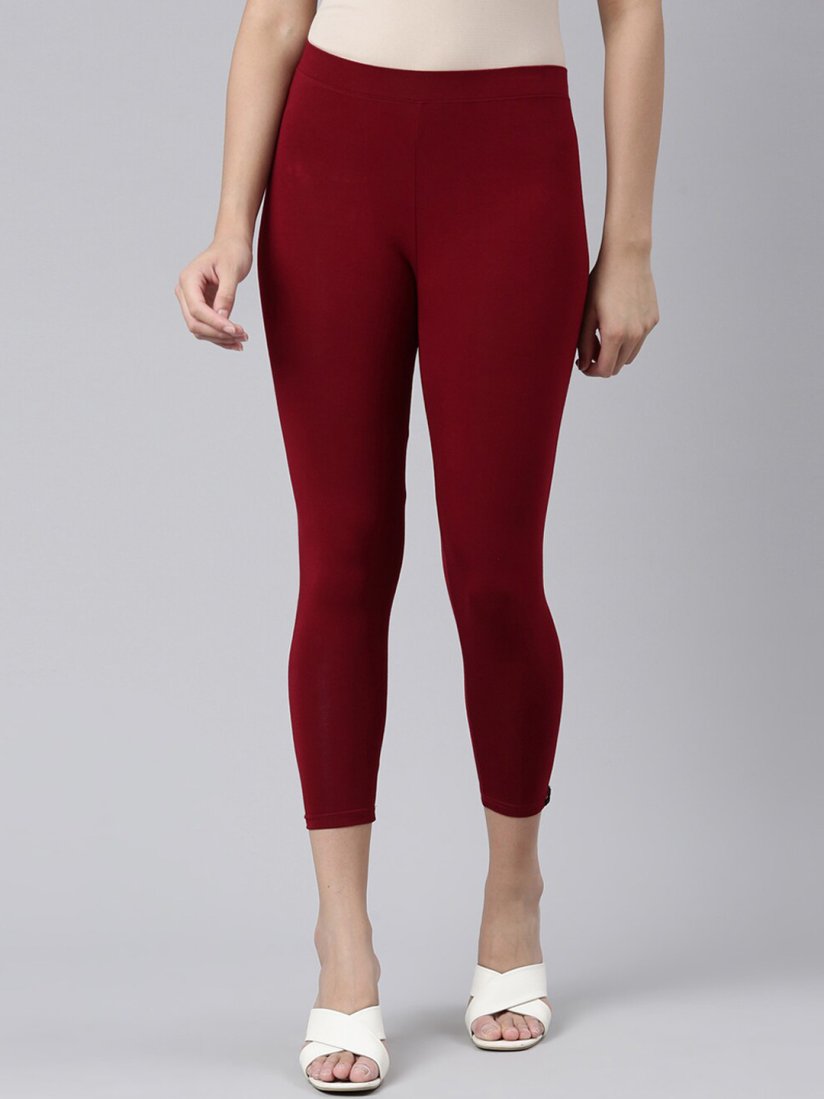 Buy Twin Birds Women Solid Skinny Fit High Ankle Cropped Leggings Leggings for Women 25739846 Myntra