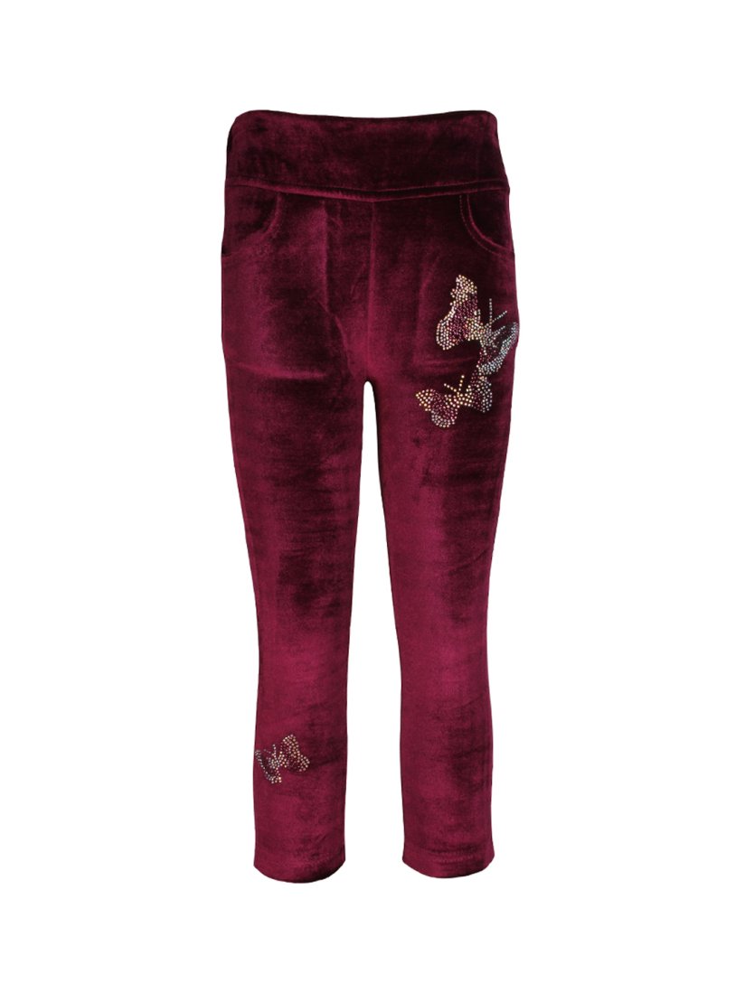 Buy CUTECUMBER Girls Maroon Velvet Ankle Length Leggings Leggings for Girls 7083946 Myntra