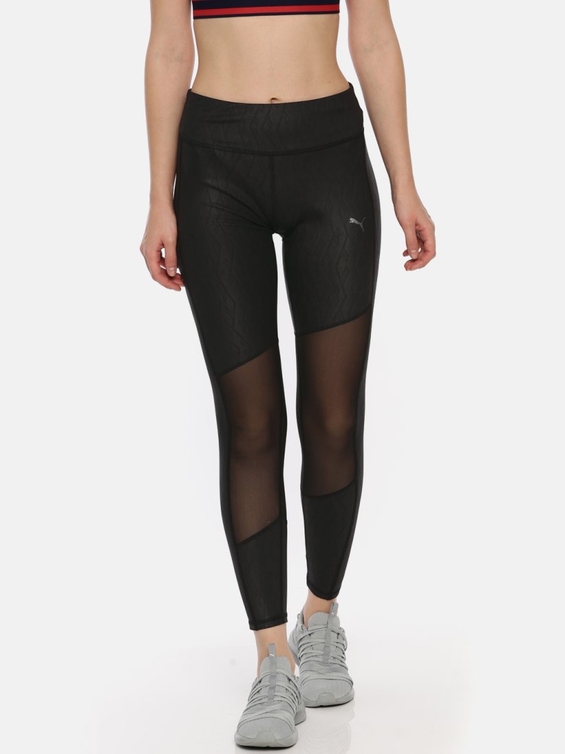 Buy Puma Women Black Always On Graphic 7 8 DRY CELL Self Design Cropped Tights Tights for Women 7141261 Myntra