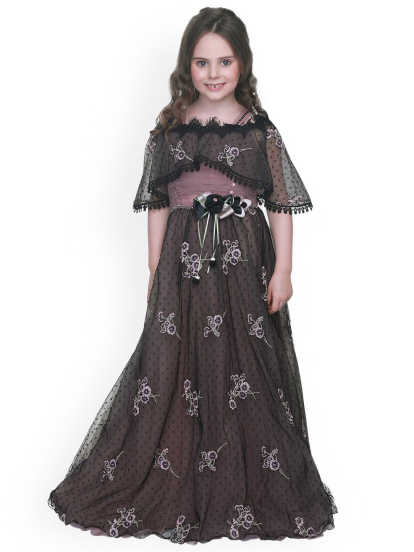 Buy CUTECUMBER Girls Black Self Design Maxi Dress Dresses for Girls 7207973 Myntra