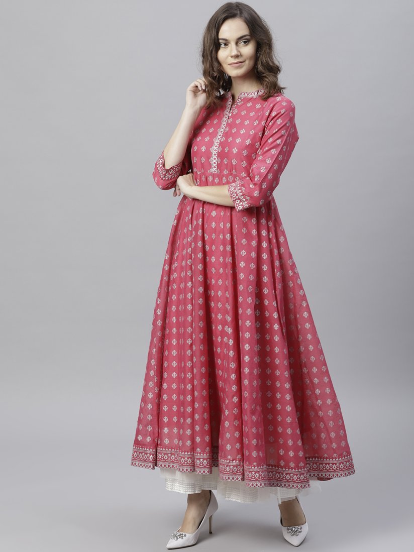 Grey and pink anarkali online