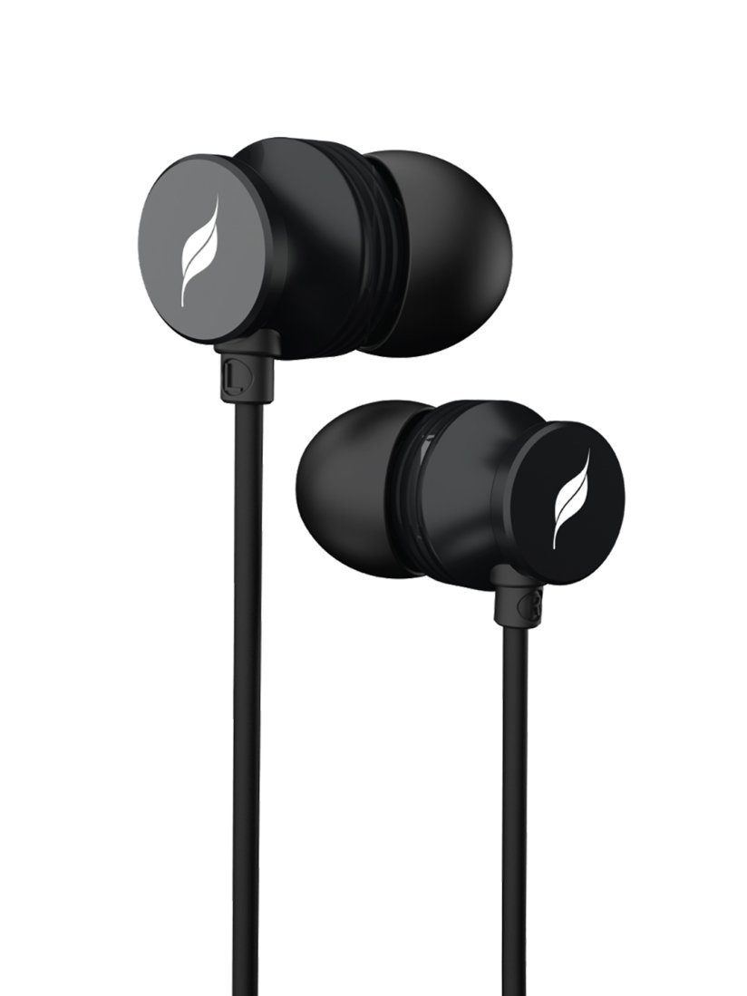 Buy Leaf Black Prime Wired Earphones With Mic Headphones for Unisex 8084629 Myntra