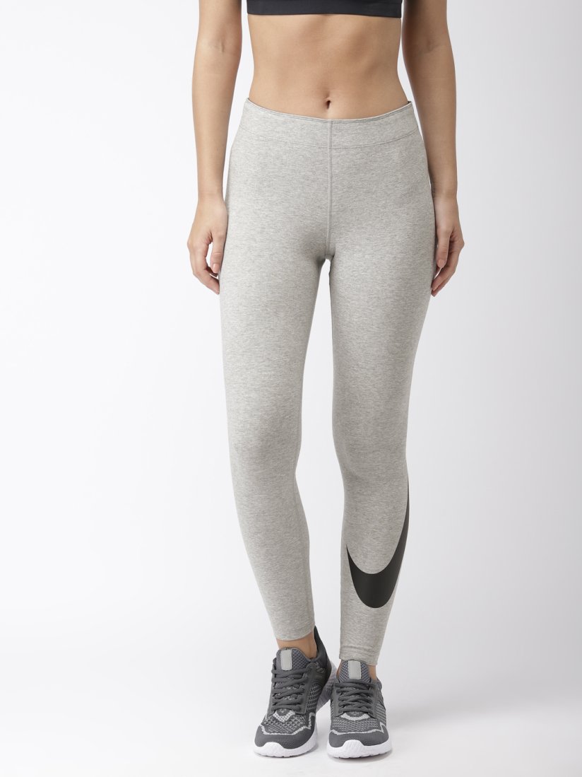 Buy Nike Women Grey Melange Solid Legasee Swoosh Tights Tights for Women 9261937 Myntra