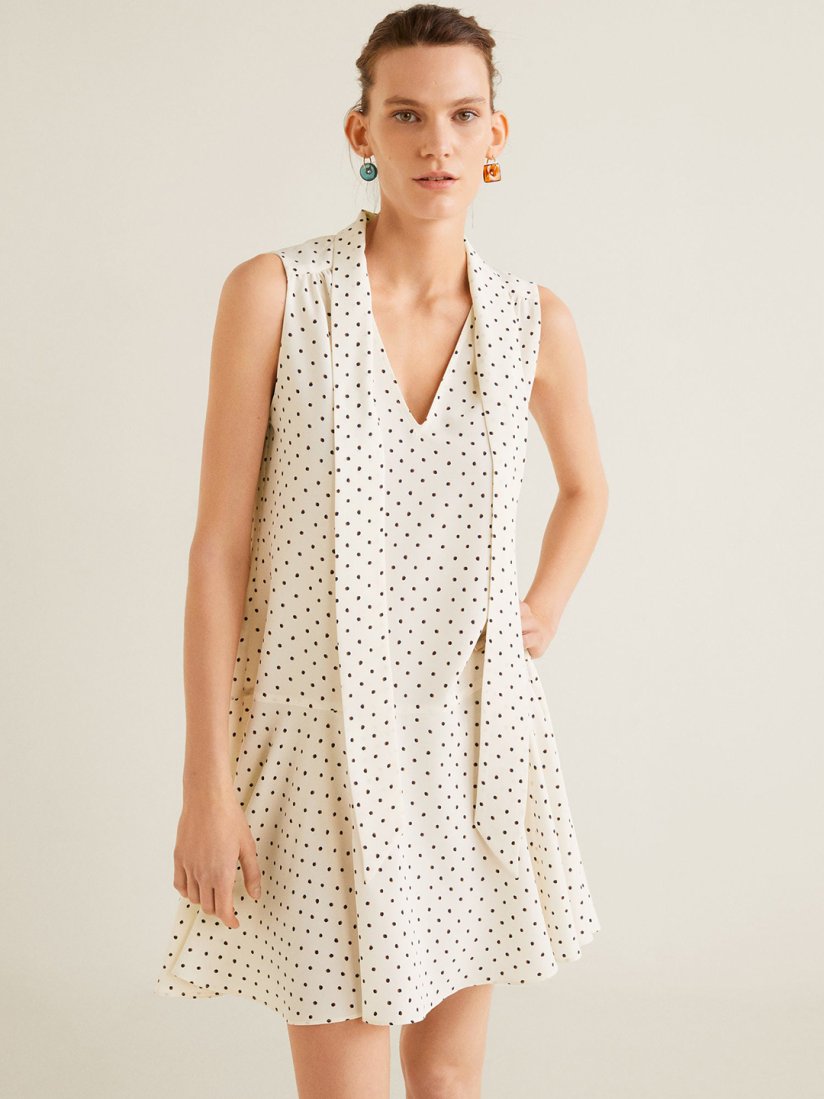 Buy MANGO Women Off White Printed Drop Waist Dress Dresses for Women 9432815 Myntra