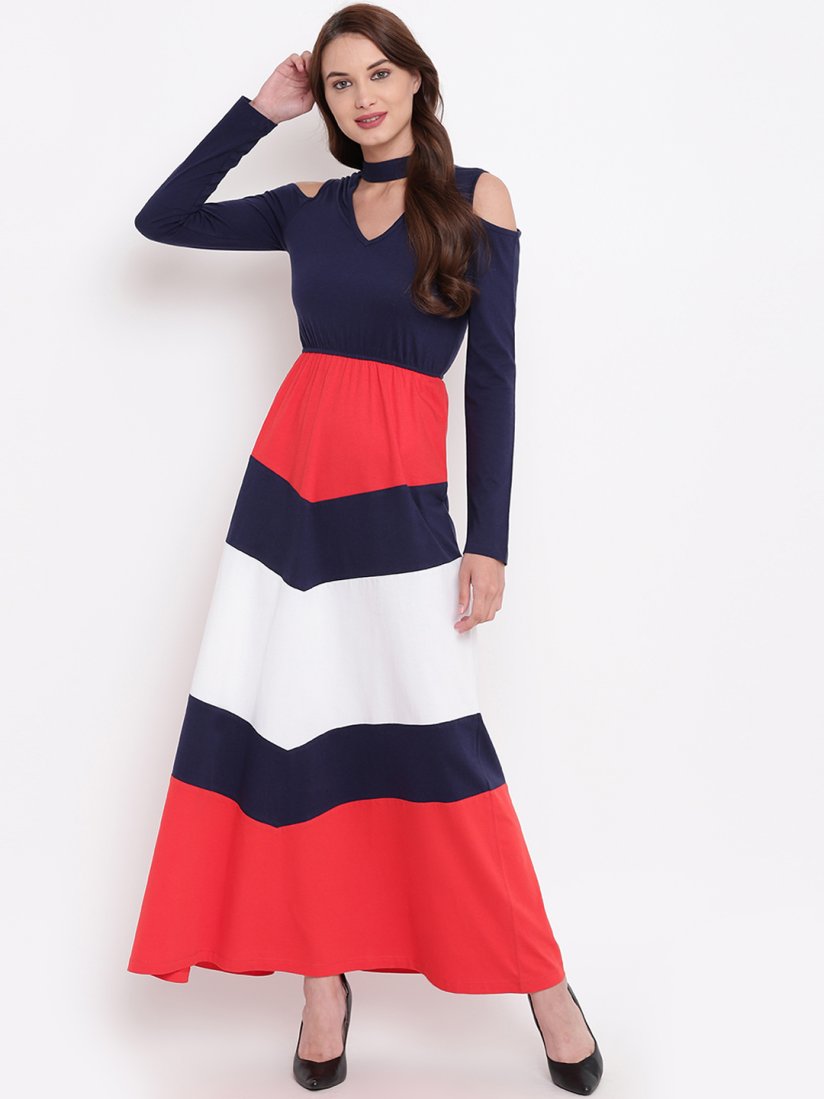 Buy Texco Women Red Colourblocked Maxi Dress Dresses for Women 9524693 Myntra
