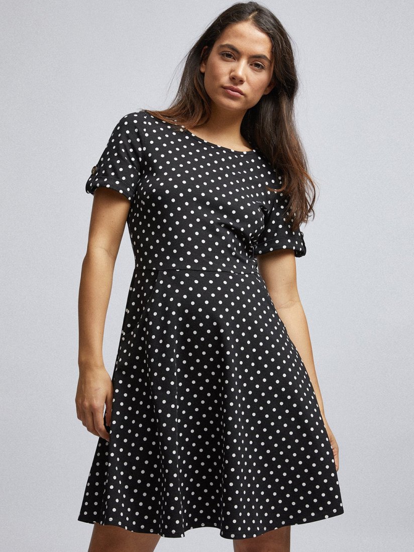 Buy DOROTHY PERKINS Women Petite Black White Printed A Line Dress Dresses for Women 9752219 Myntra