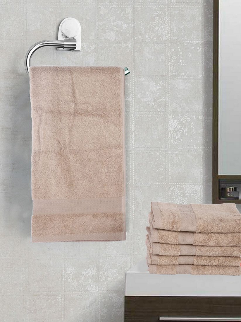 Buy BIANCA Unisex Set Of 6 Beige Solid Pure Cotton 500 GSM Hand Towels Hand Towels for Unisex 13885790 Myntra