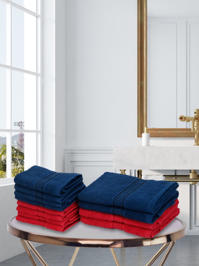 Buy KOPA Set Of 12 Solid 380 GSM Pure Combed Cotton Terry Towels Towel Set for Unisex 14618306 Myntra