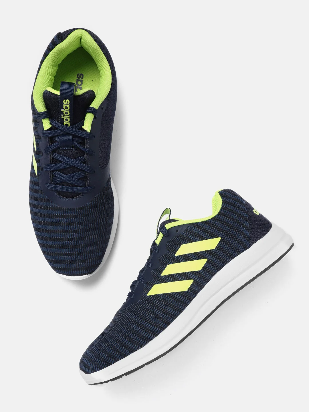 Buy ADIDAS Men Navy Blue Black Remit Striped Running Shoes
