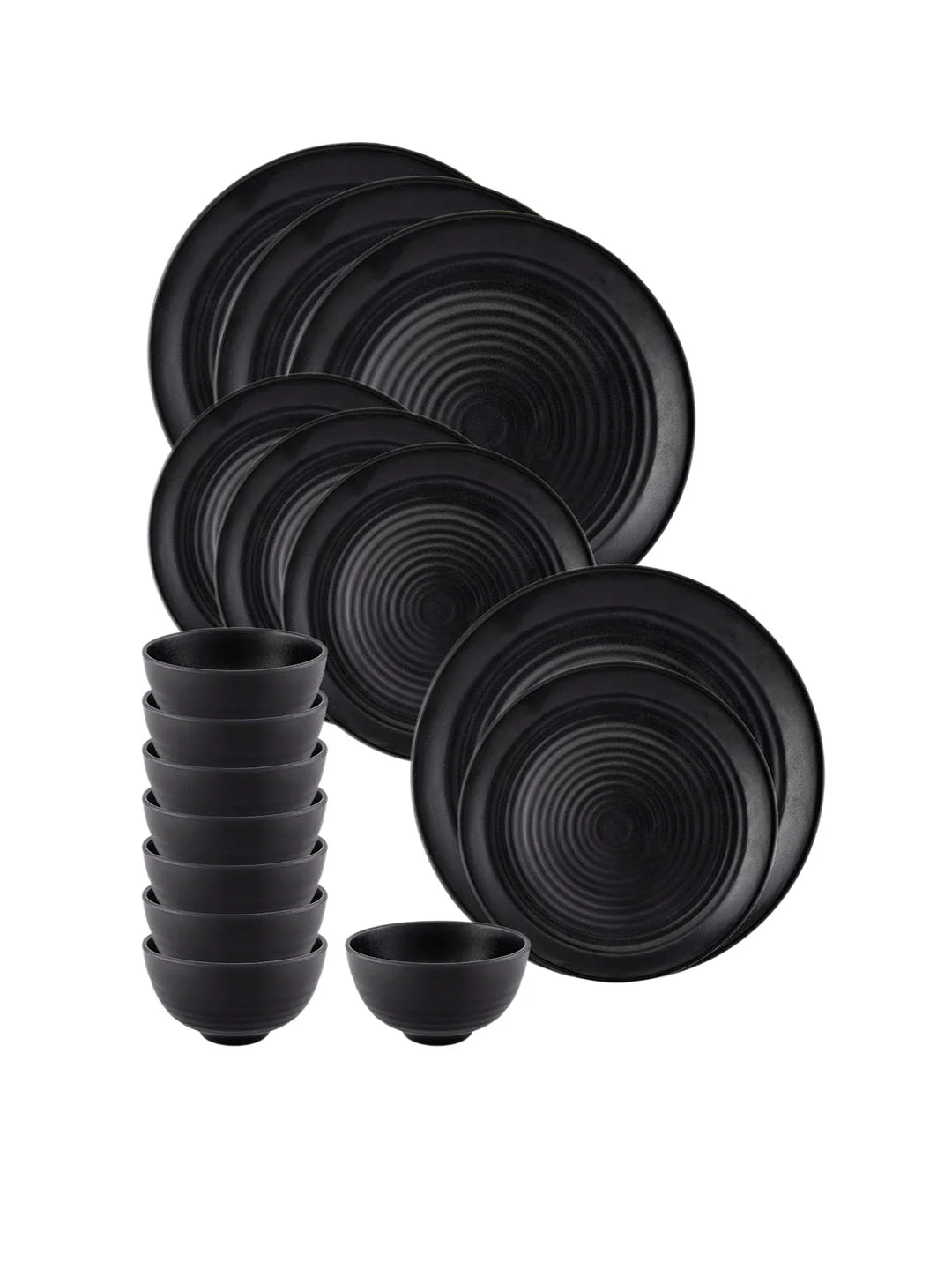 Buy GOODHOMES Black Solid Melamine 16-Piece Dinner Set Dinner