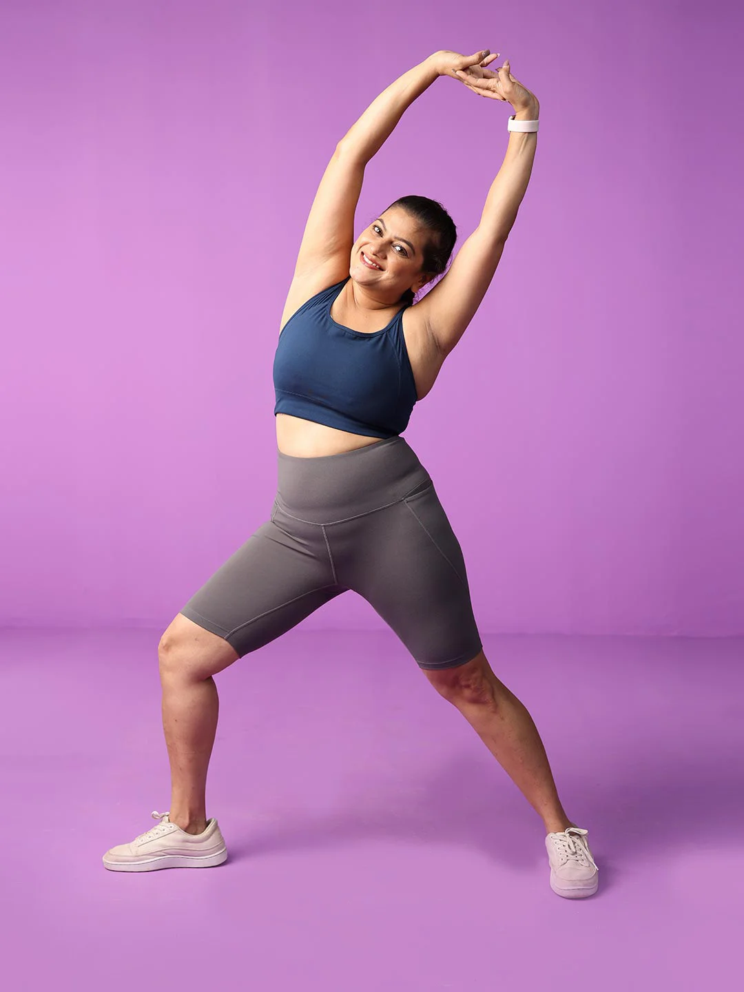 Buy Blissclub Women Grey High Waisted Cycling Shorts with Pockets