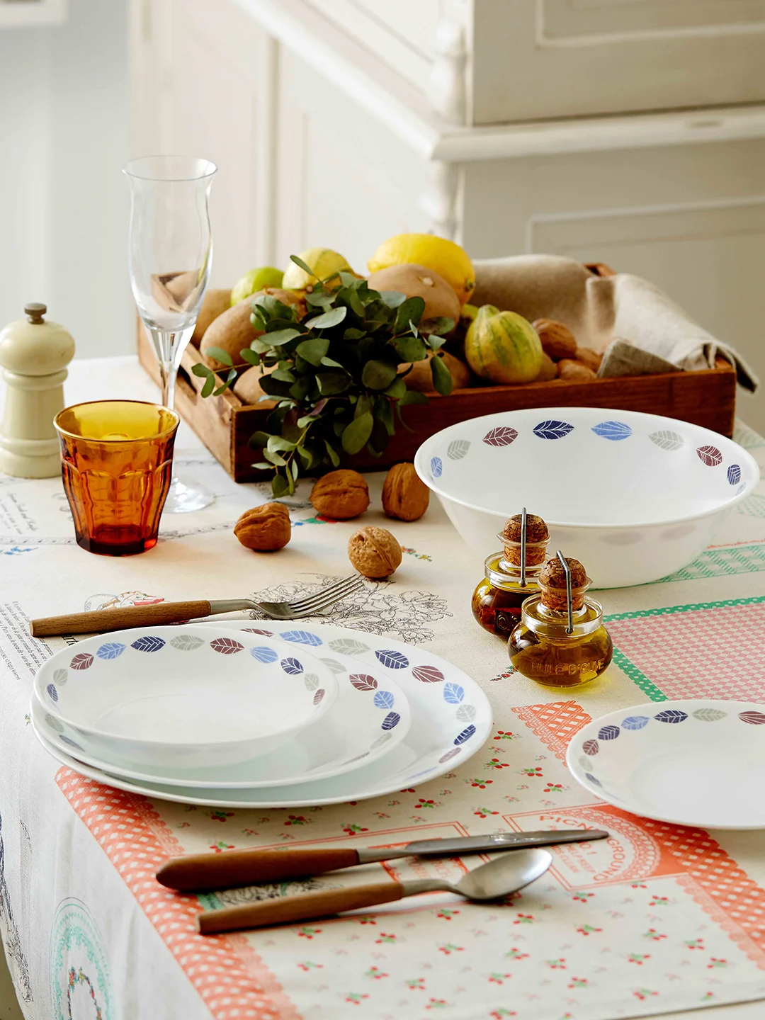 Buy Corelle Asia Peacefull Farm White Leaf Glass Microwave Safe 21