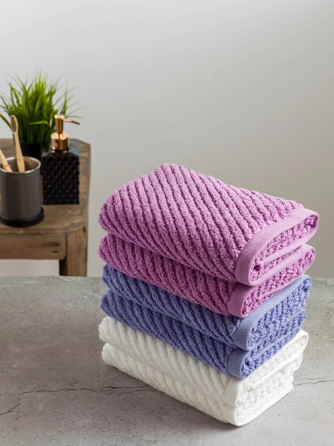 Buy Nautica Set Of Solid 600 GSM Pure Cotton Hand Towels Hand