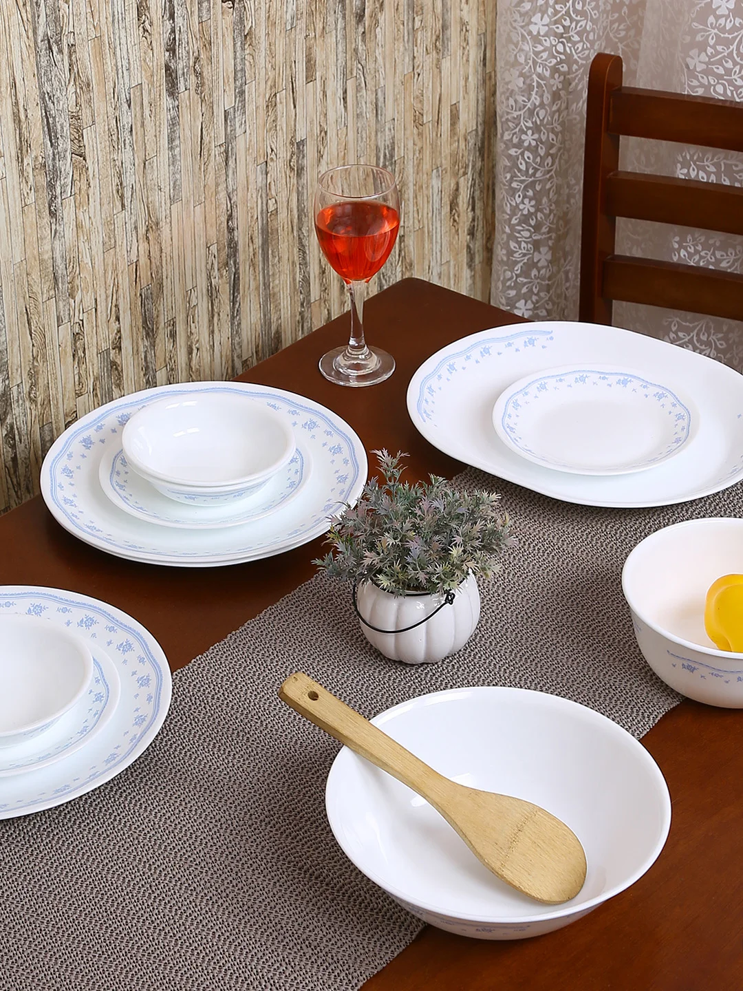 Buy Corelle White Printed Glass Dinner Set Dinner Set for Unisex