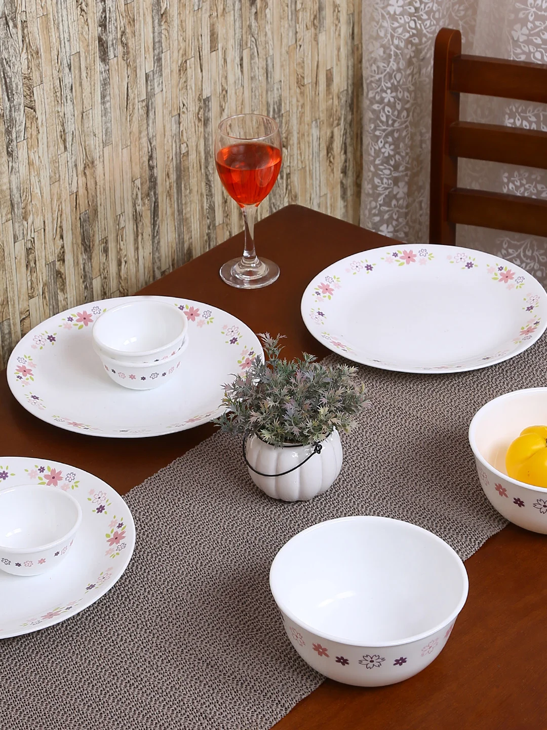 Buy Corelle White 30 Pieces Printed Glass Dinner Set Dinner Set