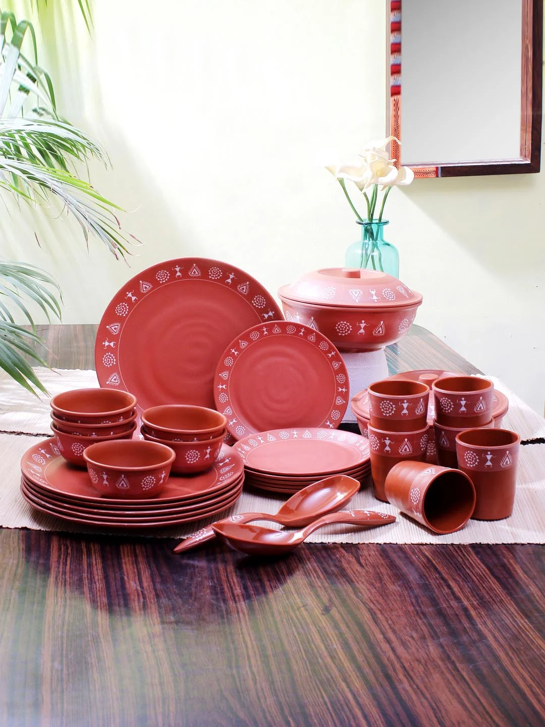 Servewell Plates Colorful Plate Set Servewell Brown Set Of 30