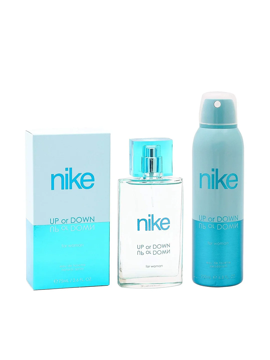 Nike Fragrances Woman Combo Set Of Up or Down EDT Perfume (75ml)  Deodorant (200ml)