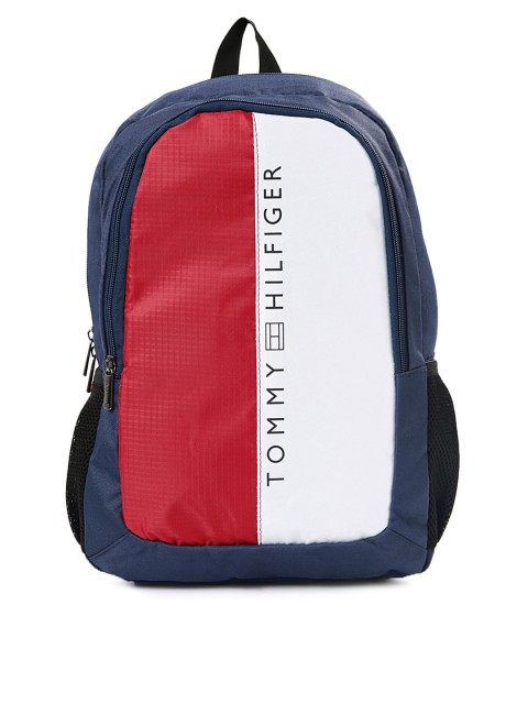 Tommy Hilfiger Unisex Navy & Red Laptop Backpack - PaisaWapas
