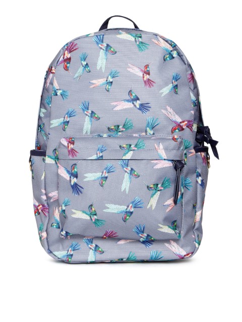 Accessorize Women Grey Printed Backpack with Detachable Pouch available ...