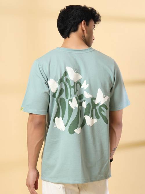 Rigo Unisex Typography Printed Drop-Shoulder Sleeves Pure Cotton T-shirt