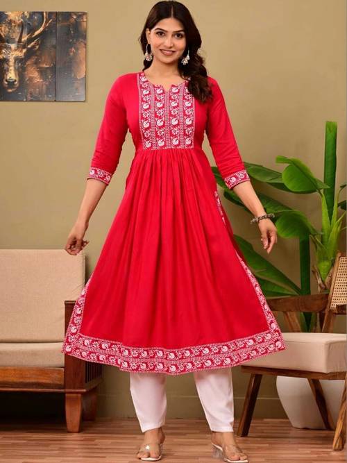 Diwikj Women Ethnic Motifs Embroidered Thread Work Anarkali Kurta