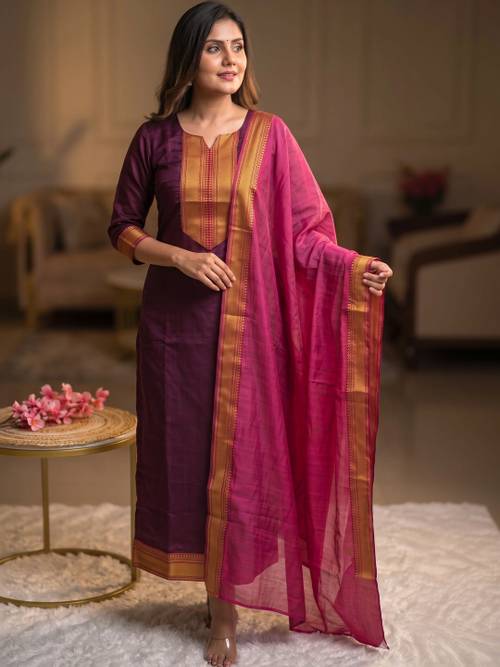 Mitera Women Jacquard Kurta set