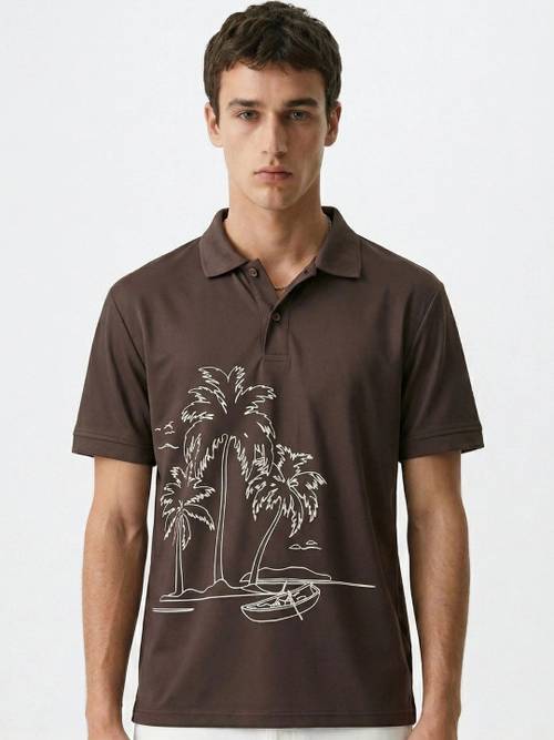 Kook N Keech Men Printed Polo Collar Tropical T-shirt