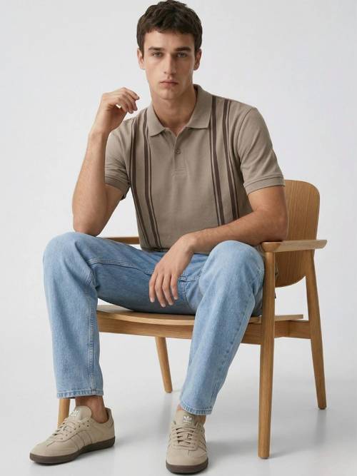 Kook N Keech Men Striped Polo Collar T-shirt