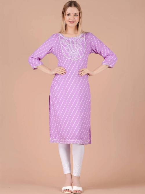 AurexWear Women Ethnic Motifs Printed Mirror Work Kurta