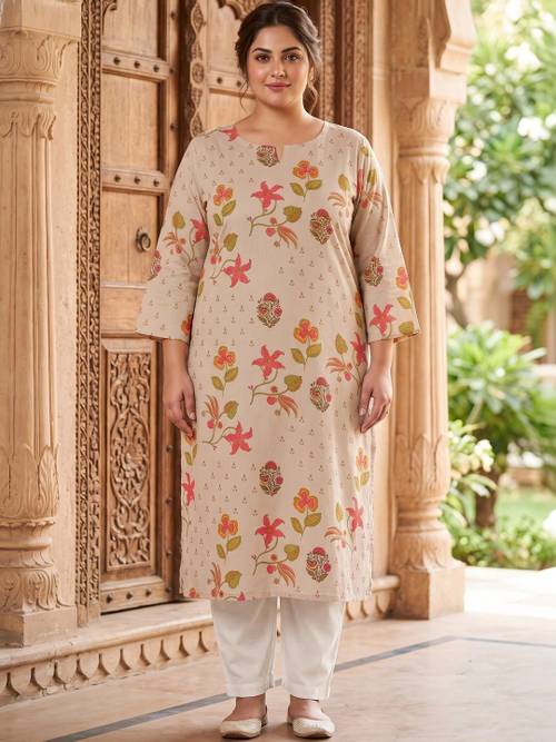 KALINI Women Floral Printed Indie Florals Kurta