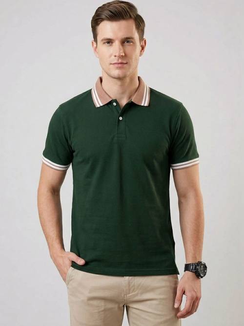 R.Code by The Roadster Life Co. Men Polo Collar T-shirt
